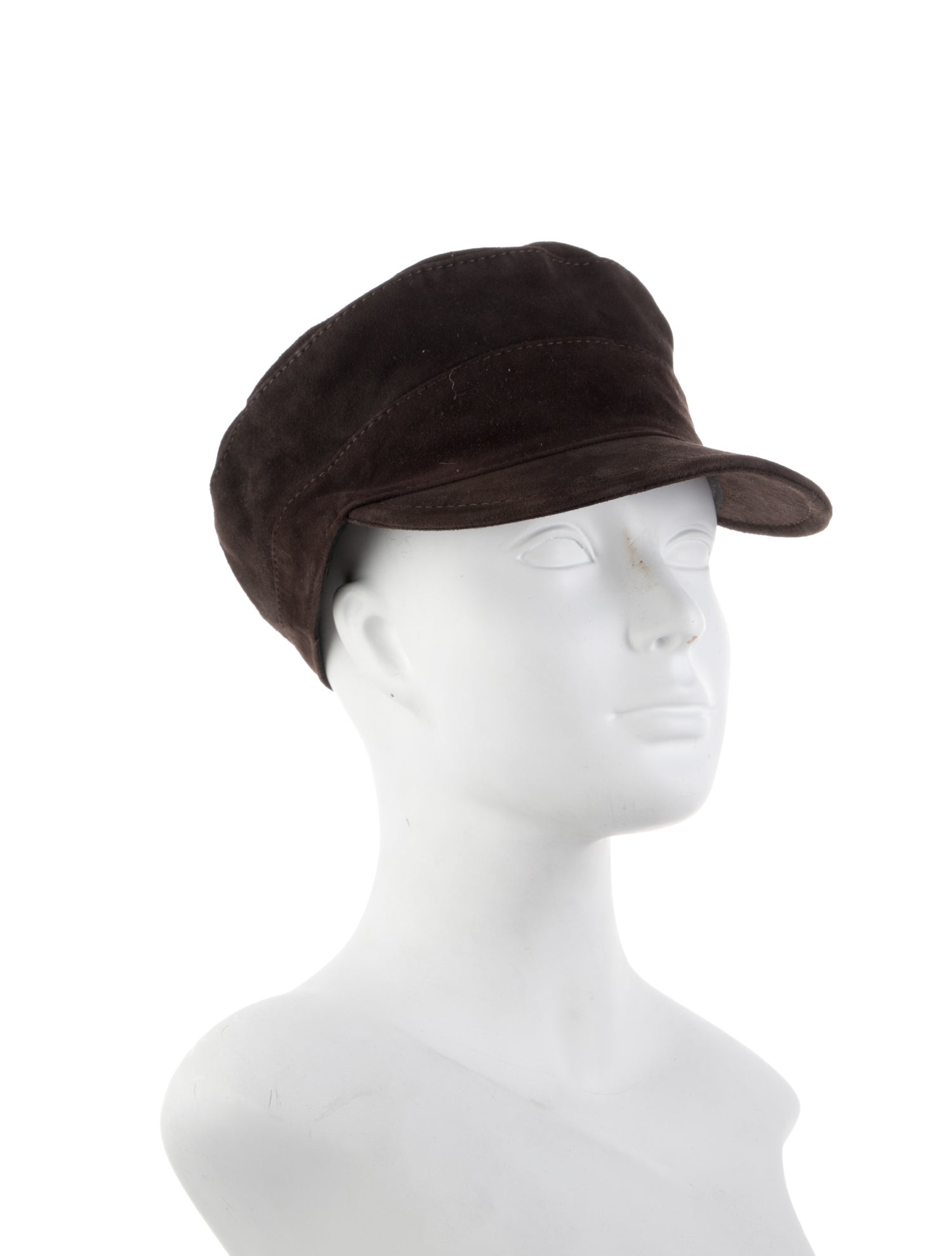 Maison Michel Womens' Leather Newsboy Hat