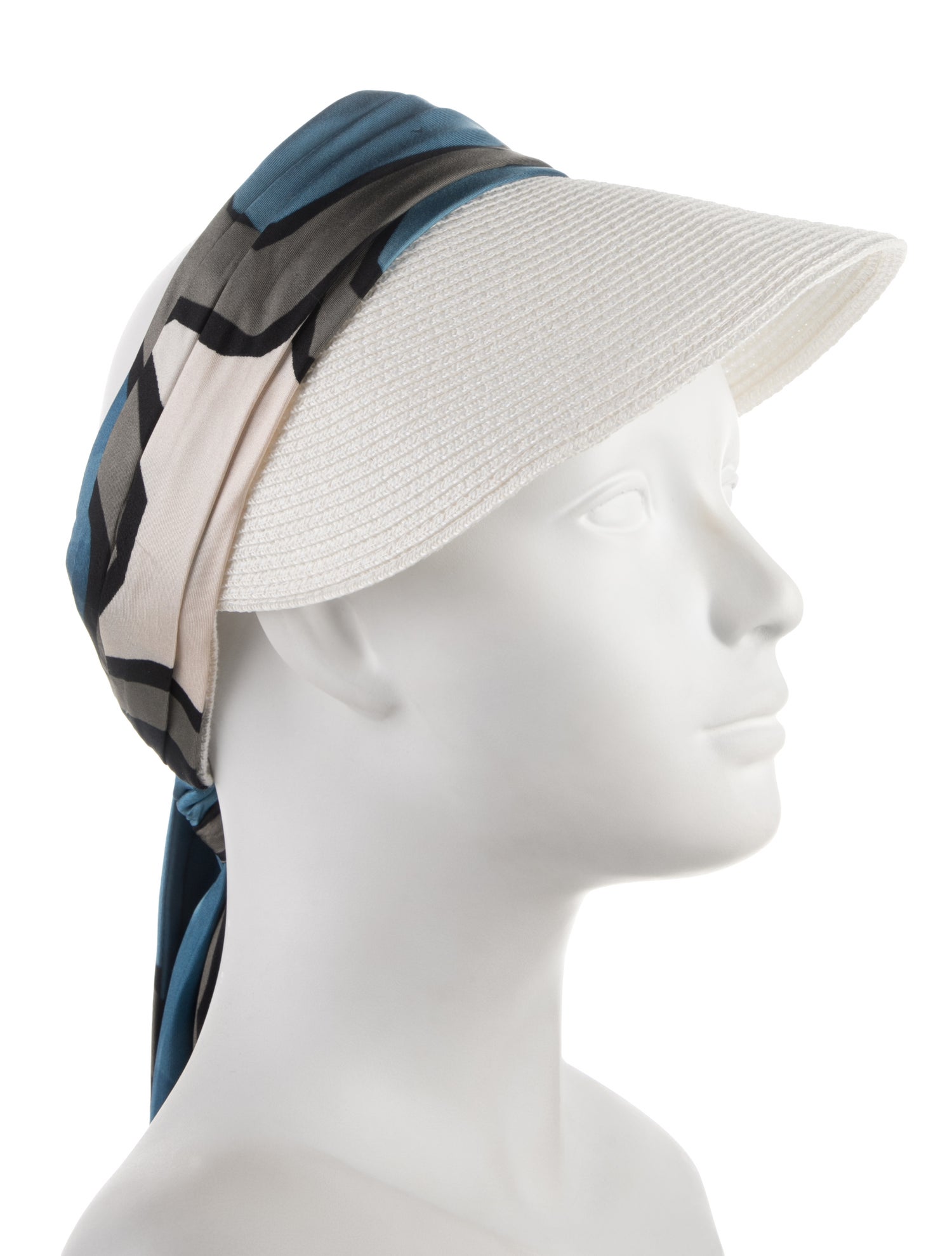 Maison Michel Printed Silk Visor