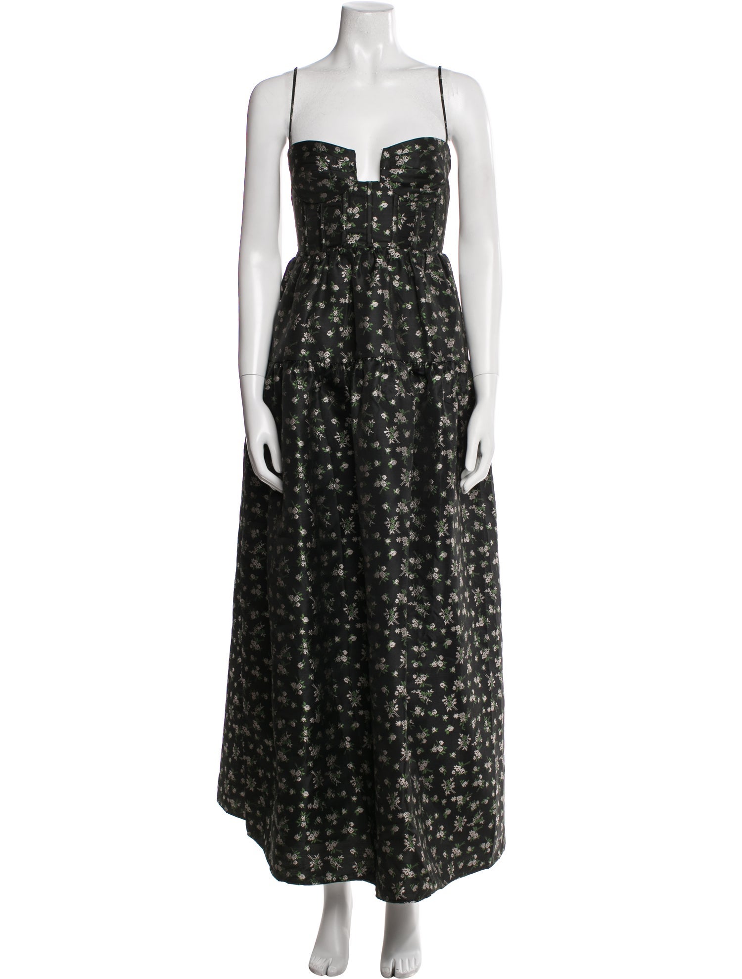 Maison Amory Floral Print Long Dress