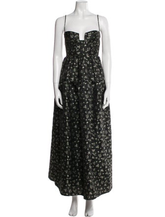 Maison Amory Floral Print Long Dress