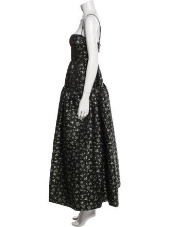 Maison Amory Floral Print Long Dress