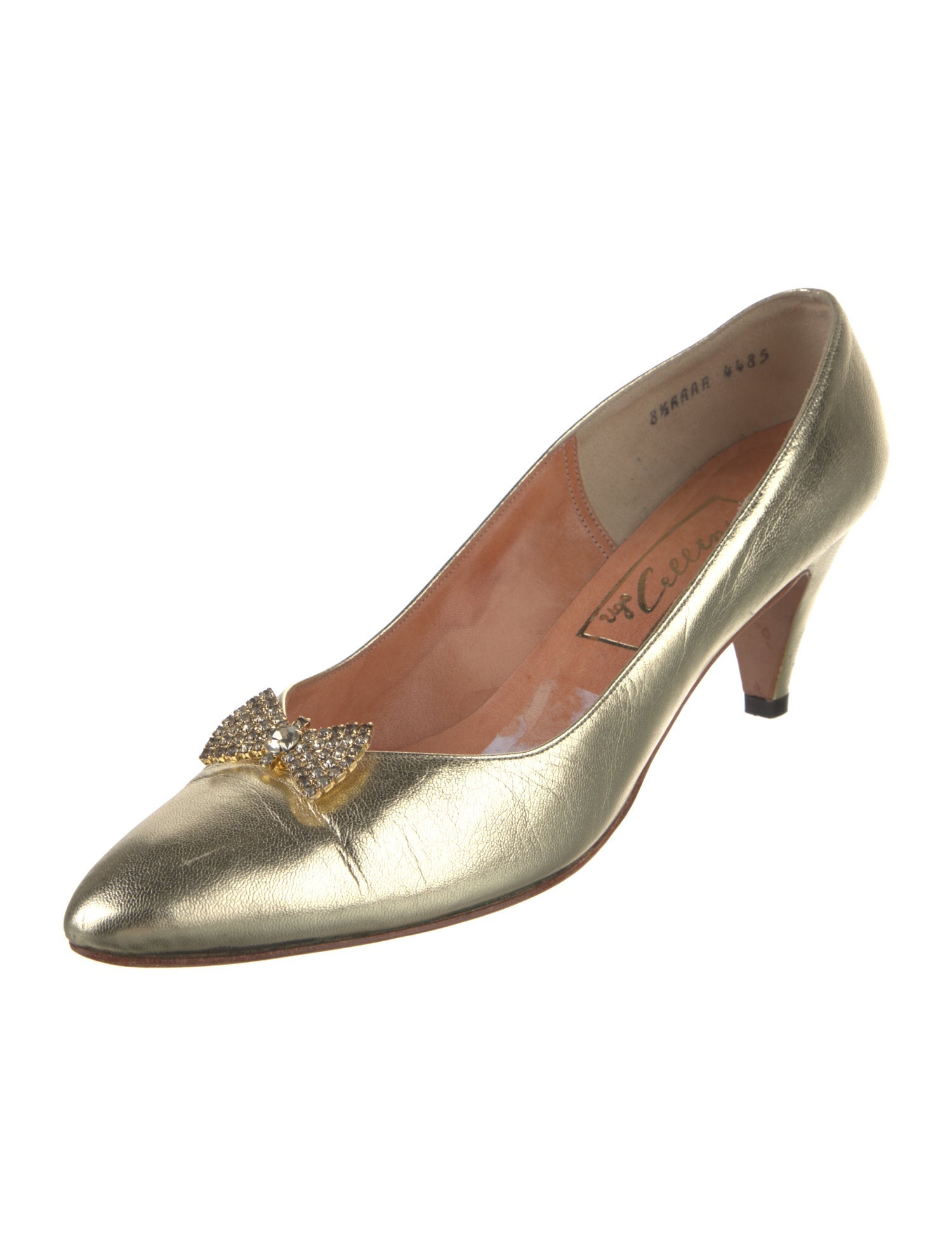 Montaldo's Leather Bow Accents Pumps