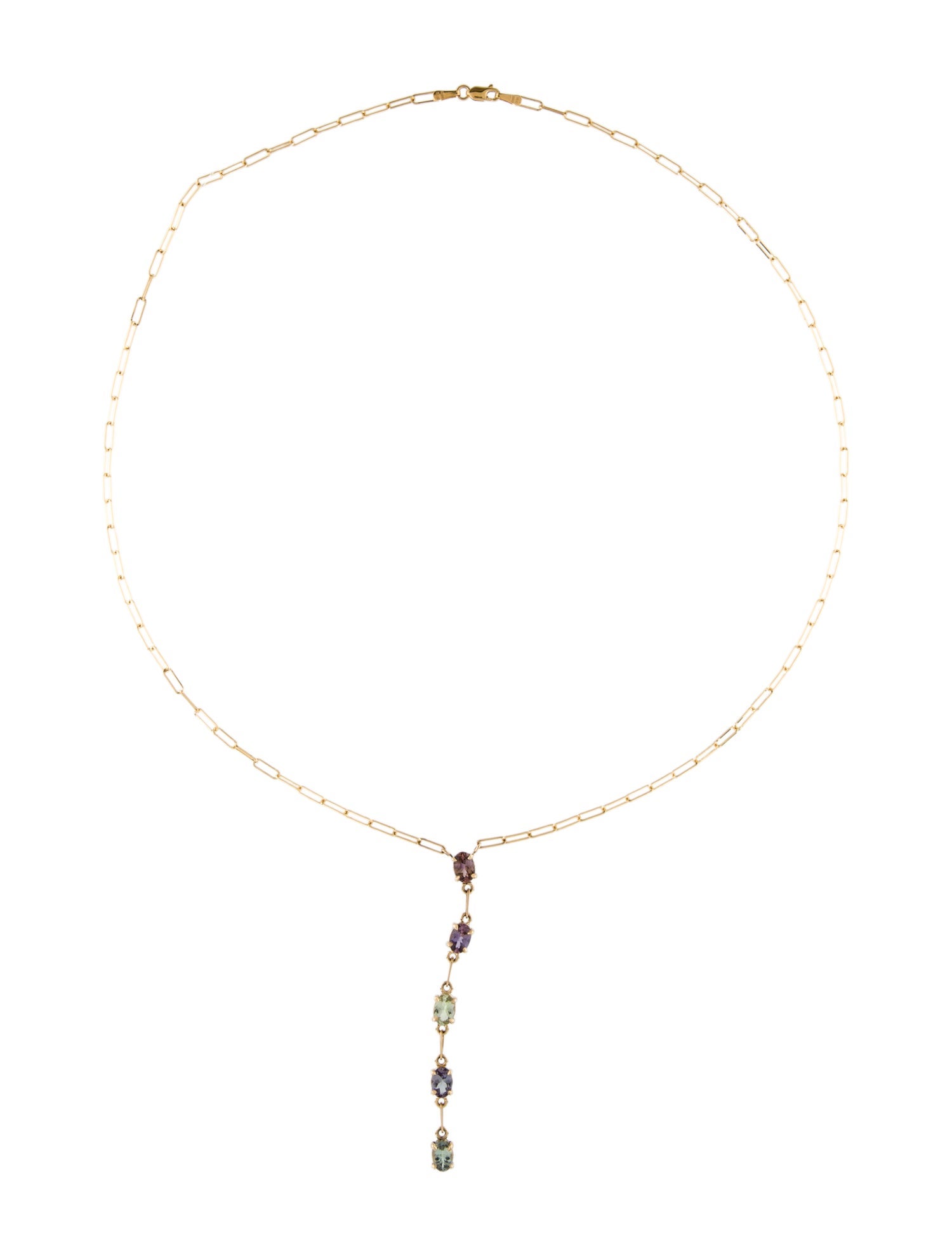 M. Spalten 14K Tanzanite & Zoisite Gemdrop Lavalier Necklace