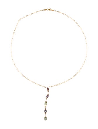 M. Spalten 14K Tanzanite & Zoisite Gemdrop Lavalier Necklace