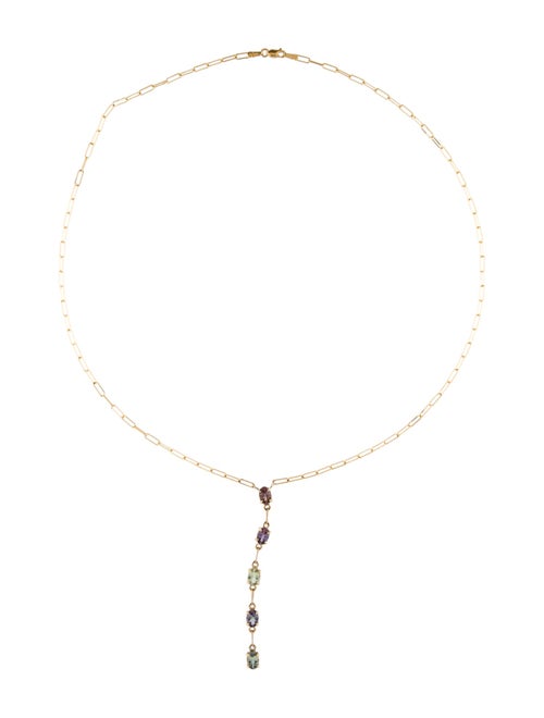 M. Spalten 14K Tanzanite & Zoisite Gemdrop Lavalier Necklace