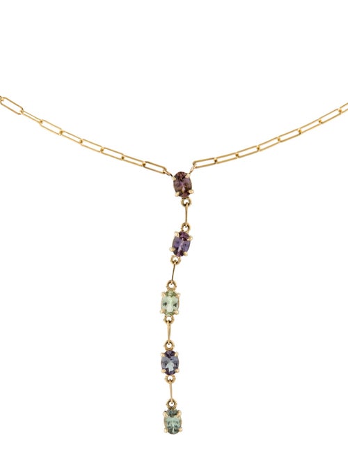M. Spalten 14K Tanzanite & Zoisite Gemdrop Lavalier Necklace