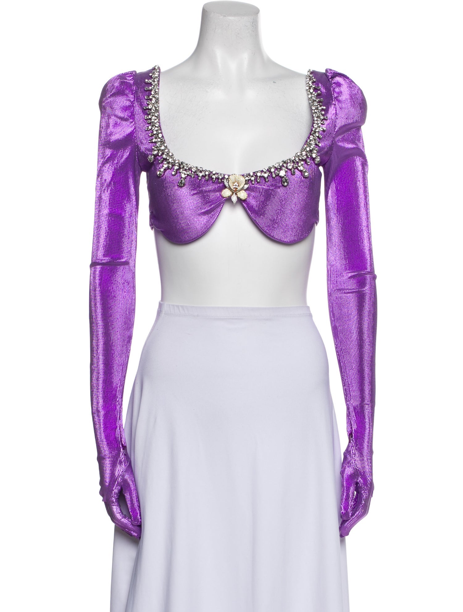 Miss Sohee Square Neckline Long Sleeve Crop Top w/ Tags