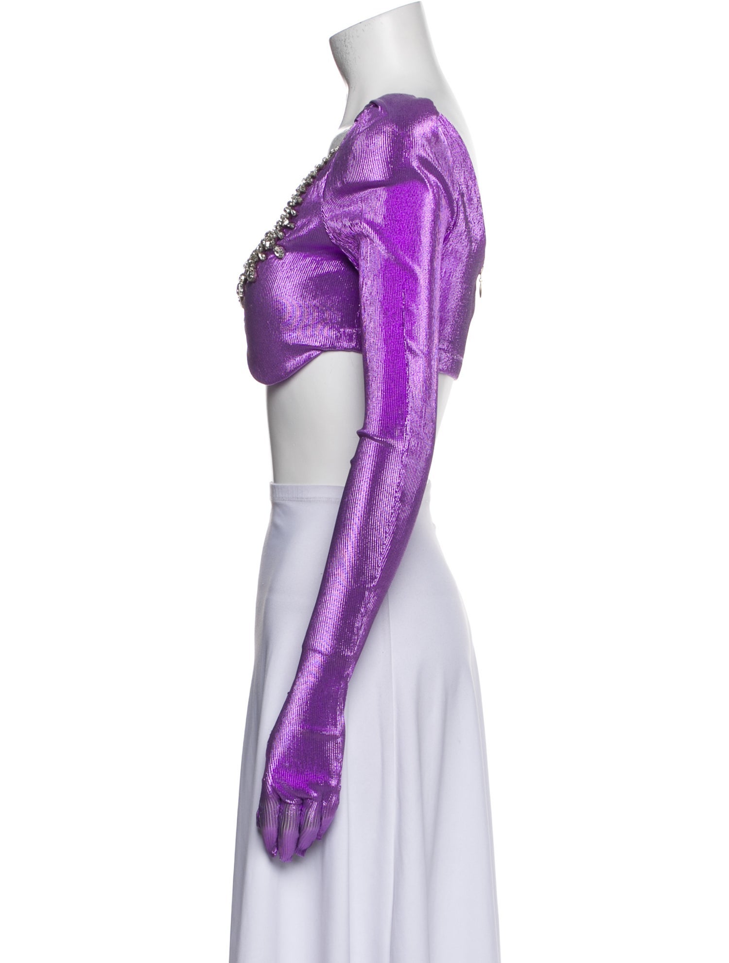 Miss Sohee Square Neckline Long Sleeve Crop Top w/ Tags