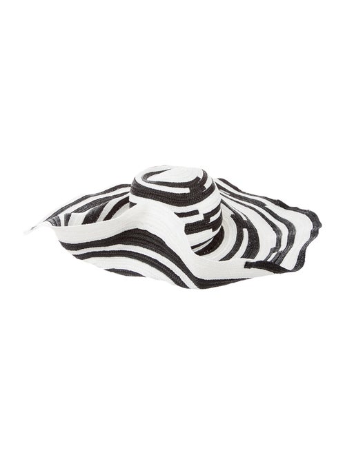 Missoni Mare Raffia Wide-Brim Hat w/ Tags Black