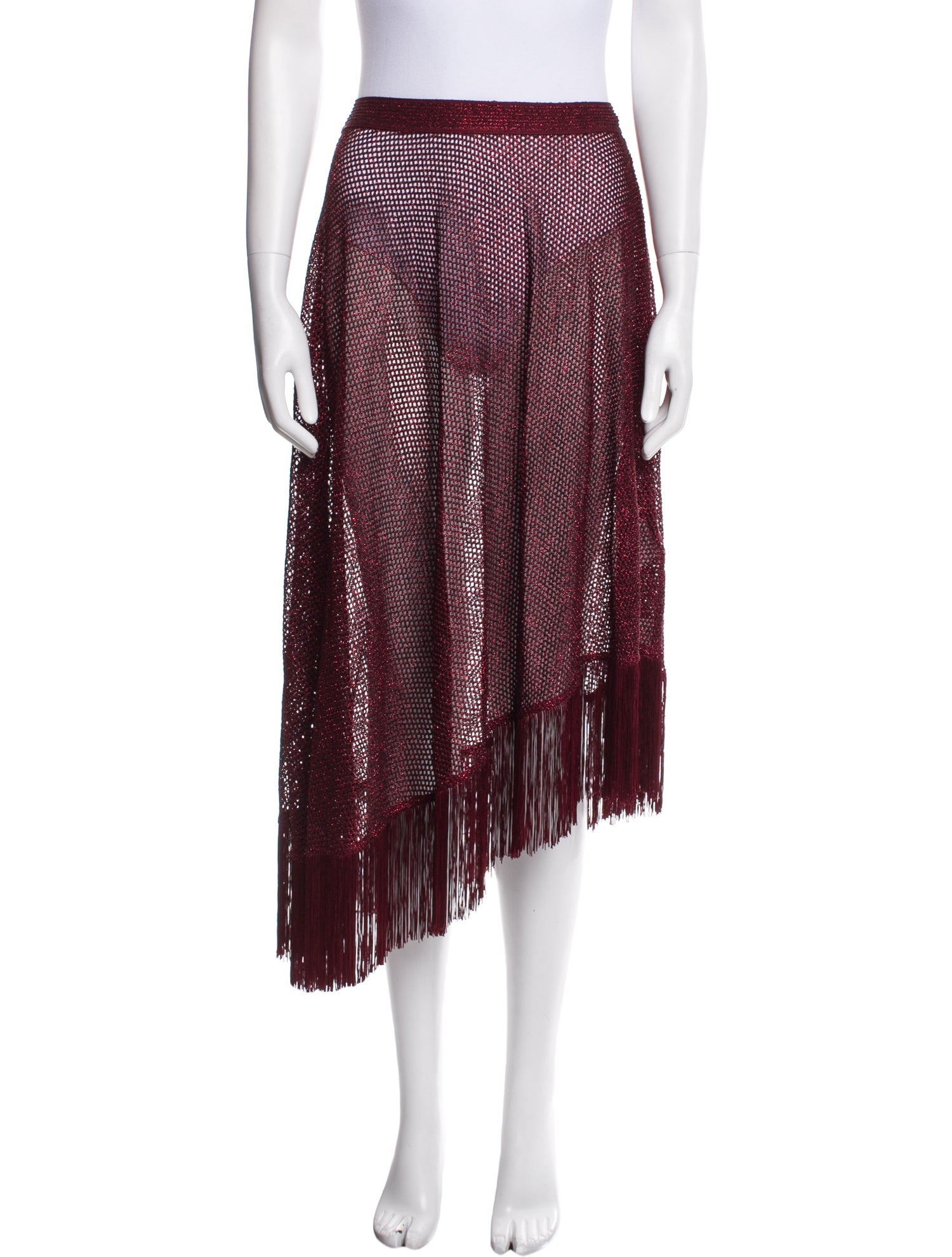 Missoni Mare Fringe Trim Accent Knee-Length Skirt