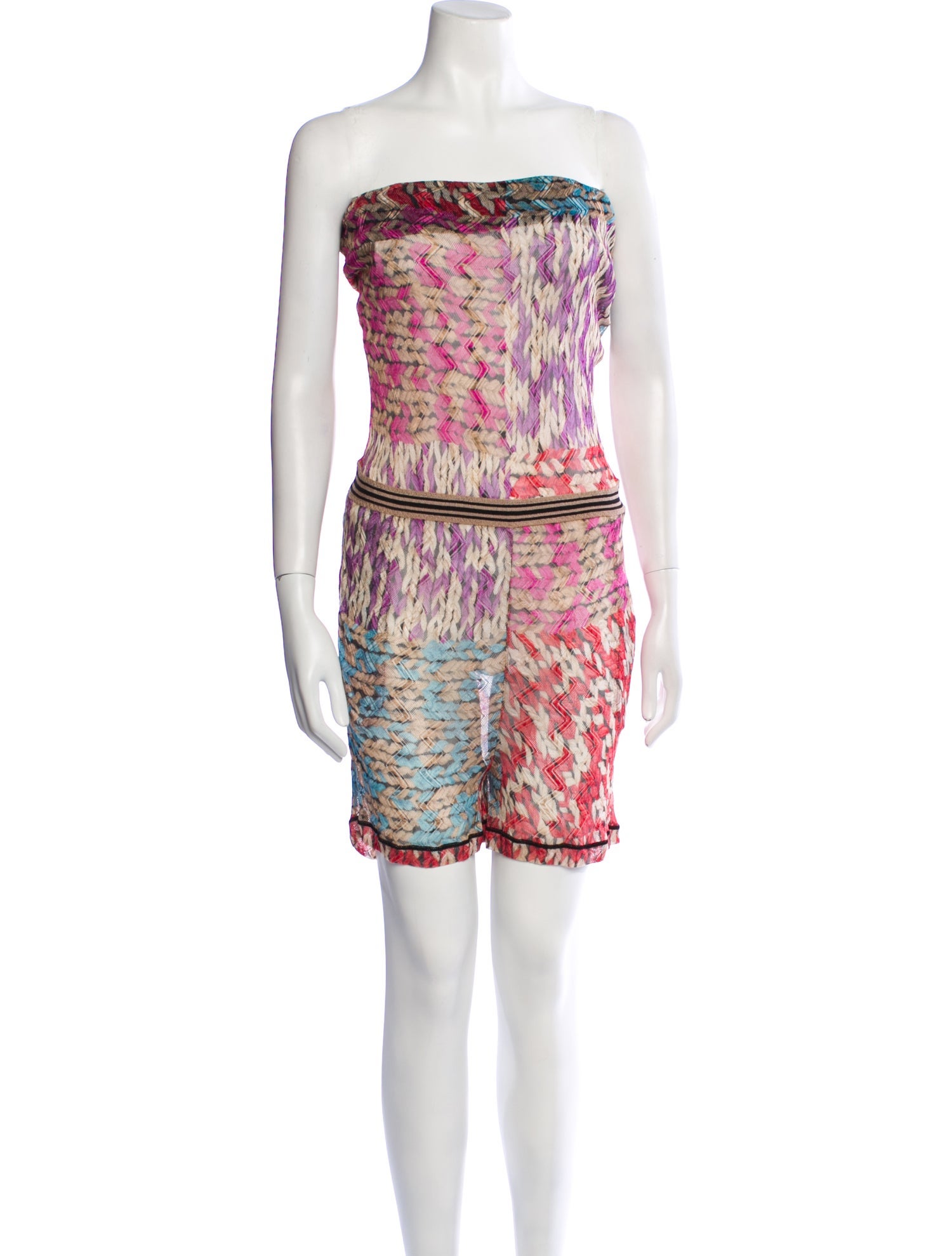 Missoni Mare Patterned Strapless Romper