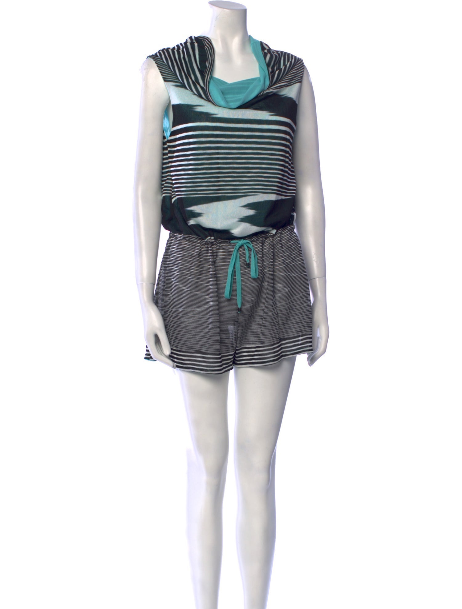 Missoni Mare Striped Cowl Neck Romper