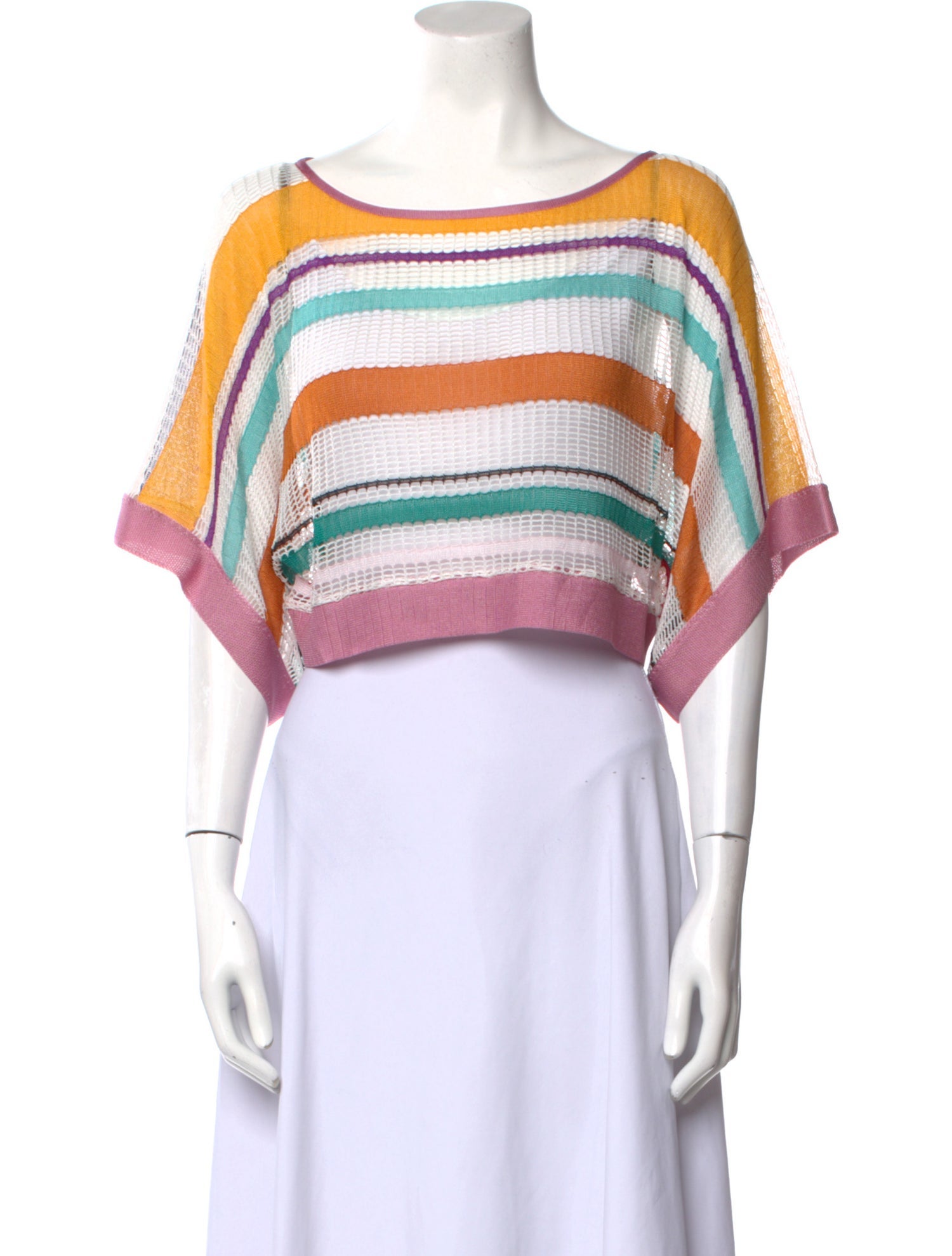 Missoni Mare Striped Bateau Neckline Crop Top