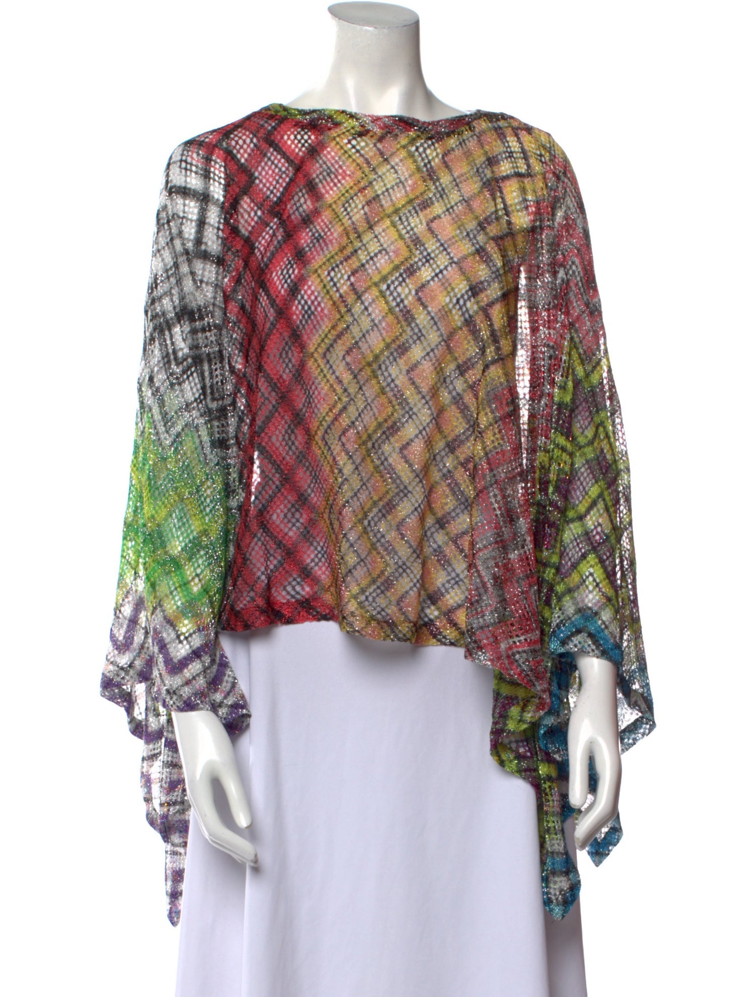 Missoni Mare Plaid Print Bateau Neckline Sweater