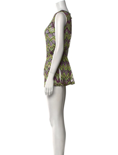 Missoni Mare Plaid Print Crew Neck Romper