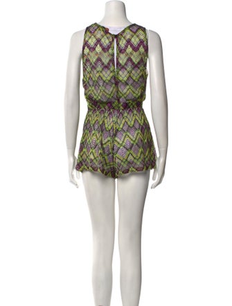 Missoni Mare Plaid Print Crew Neck Romper