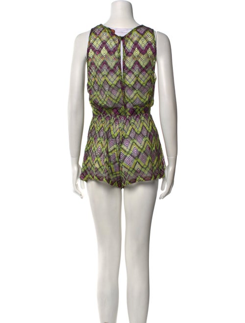 Missoni Mare Plaid Print Crew Neck Romper