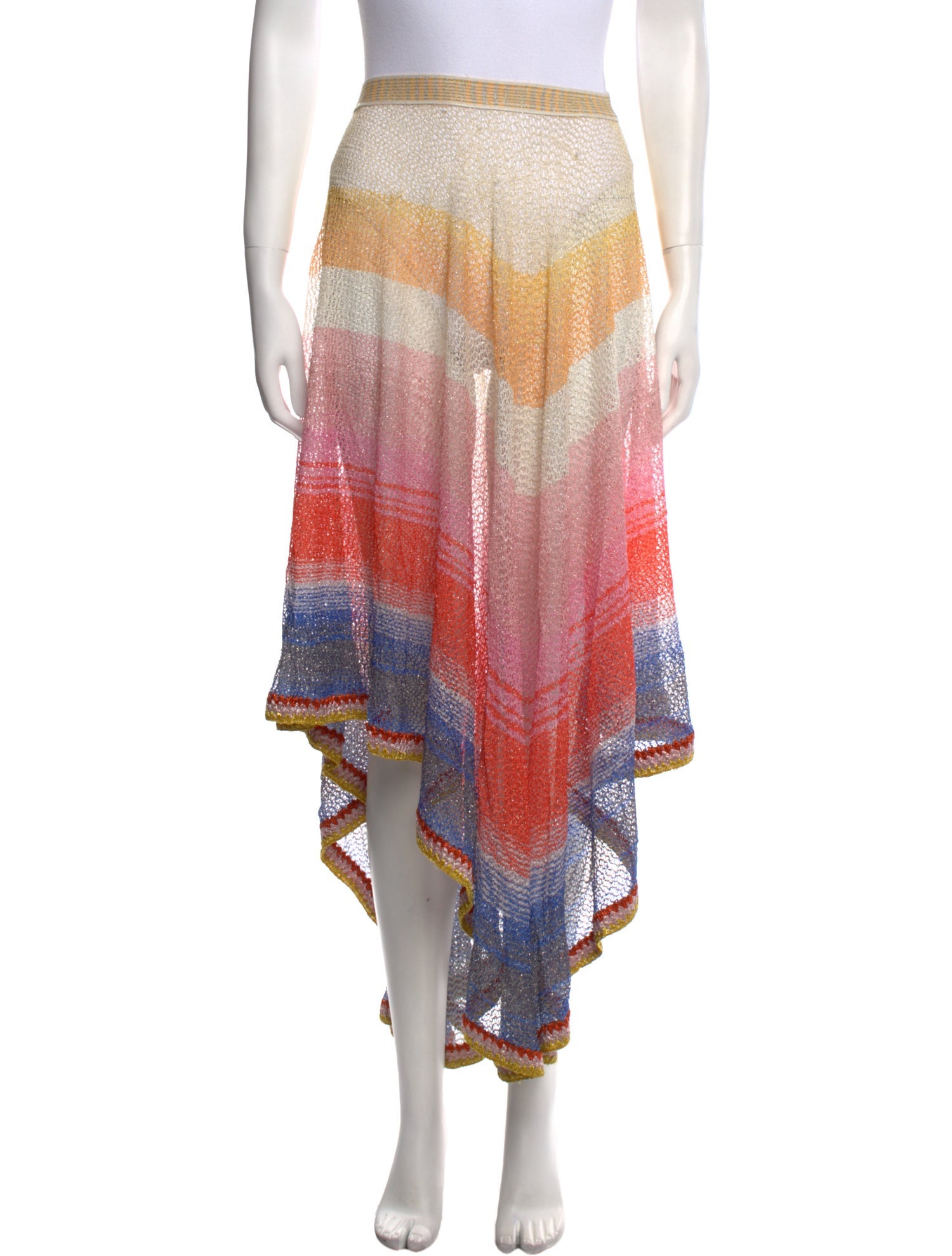 Missoni Mare Colorblock Pattern Midi Length Skirt