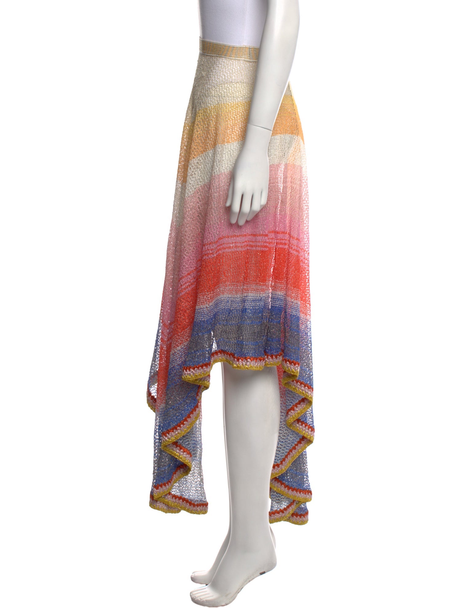 Missoni Mare Colorblock Pattern Midi Length Skirt
