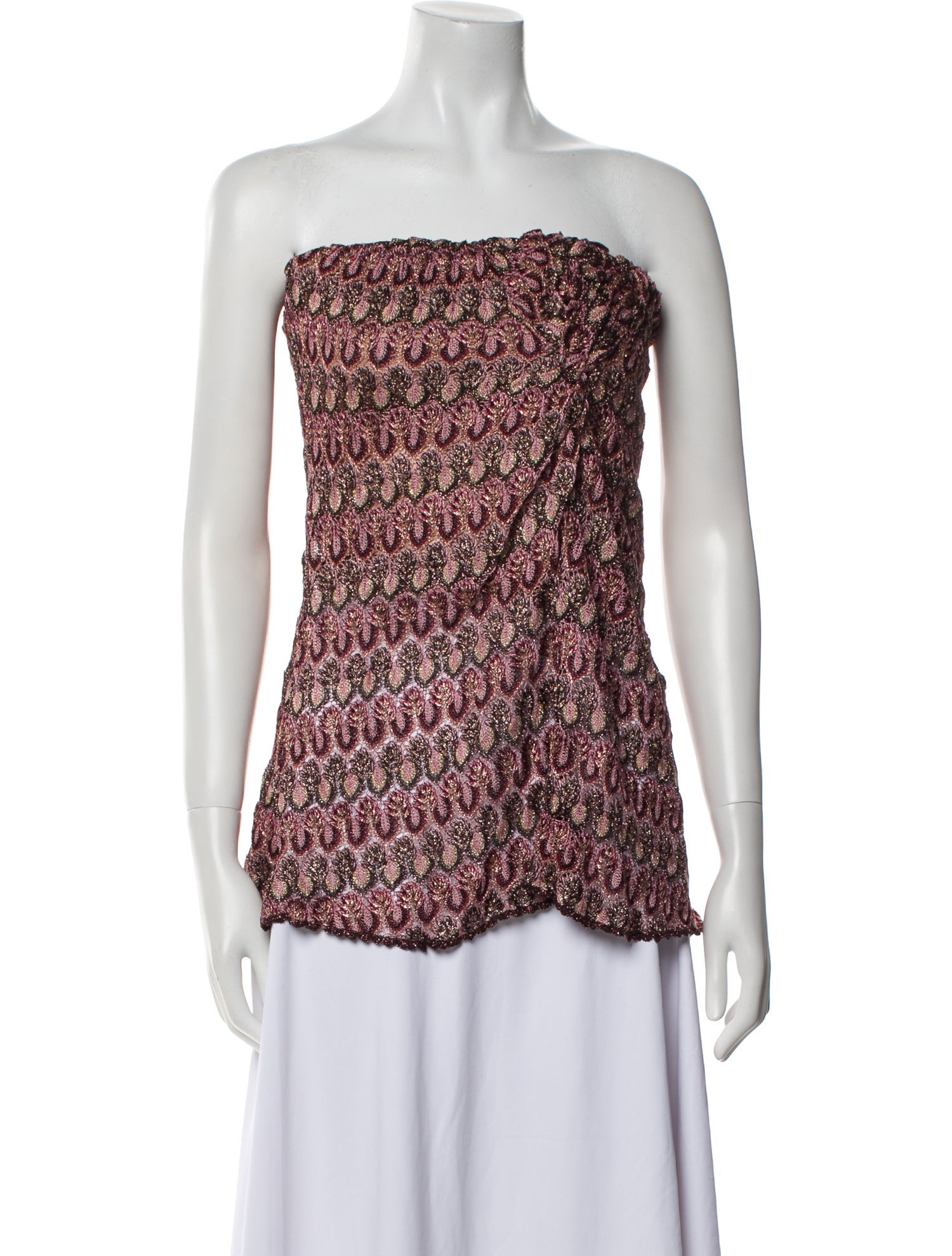 Missoni Mare Printed Strapless Blouse