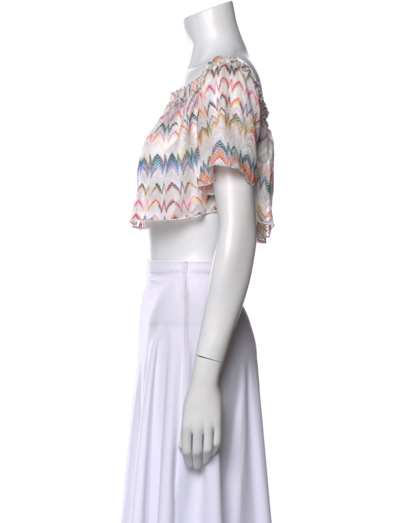 Missoni Mare Printed Off-The-Shoulder Crop Top w/ Tags