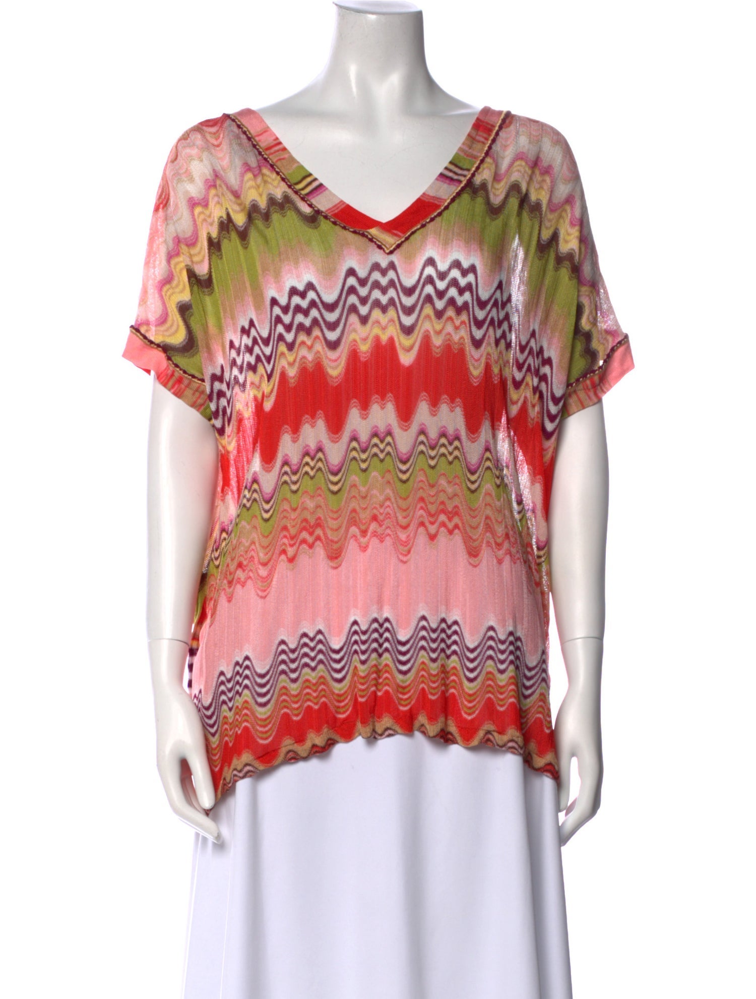 Missoni Mare Tie-Dye Print V-Neck Blouse