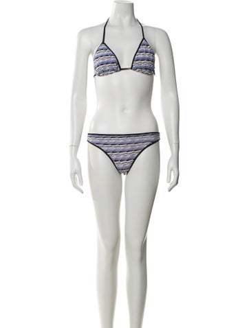 Pre-owned Missoni Printed Bikini In White
