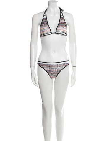 Pre-owned Missoni Striped Bikini In White