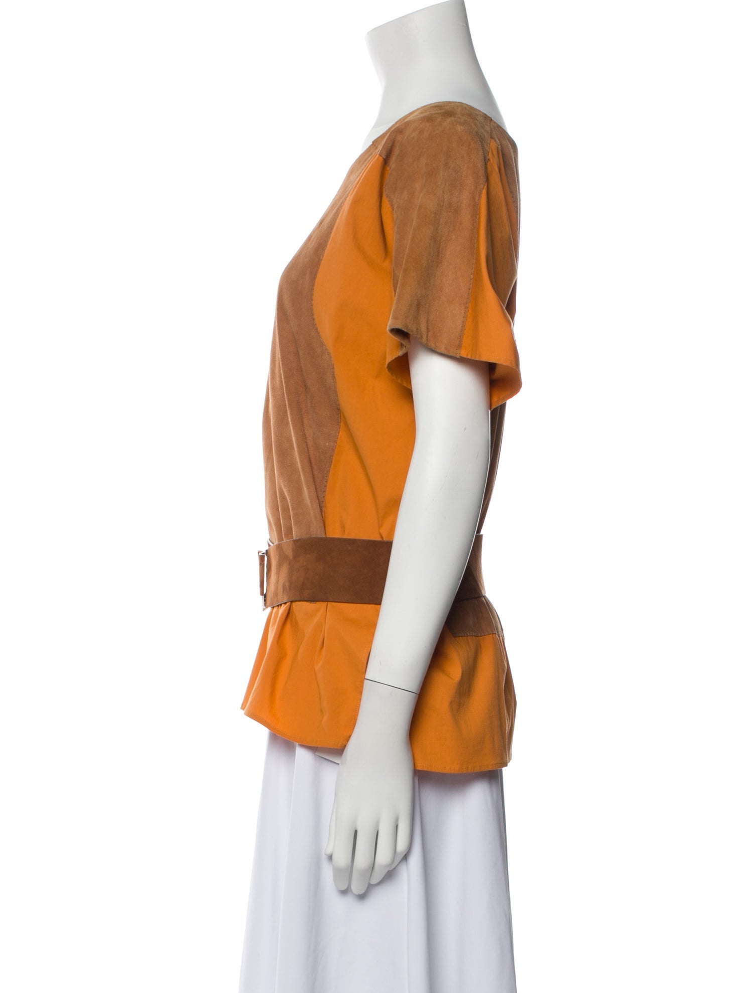 Maison Ullens Colorblock Pattern Scoop Neck T-Shirt