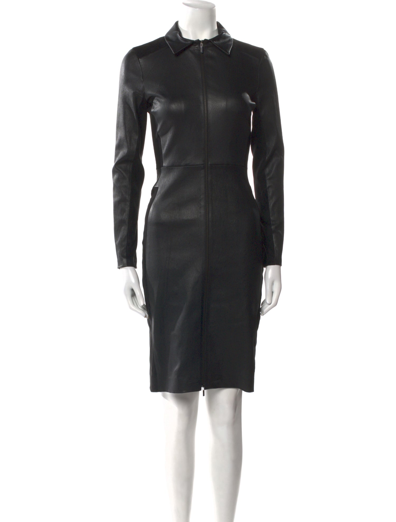 Maison Ullens Leather Knee-Length Dress