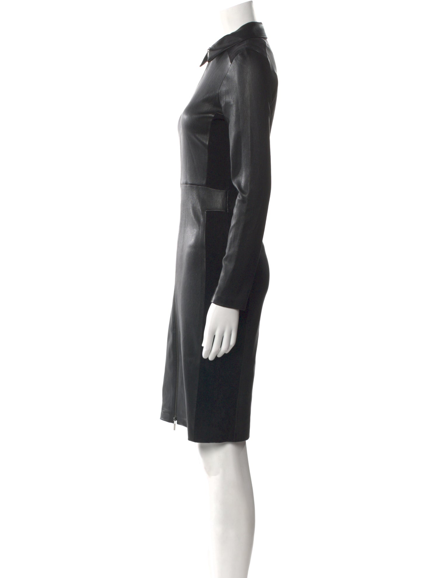 Maison Ullens Leather Knee-Length Dress