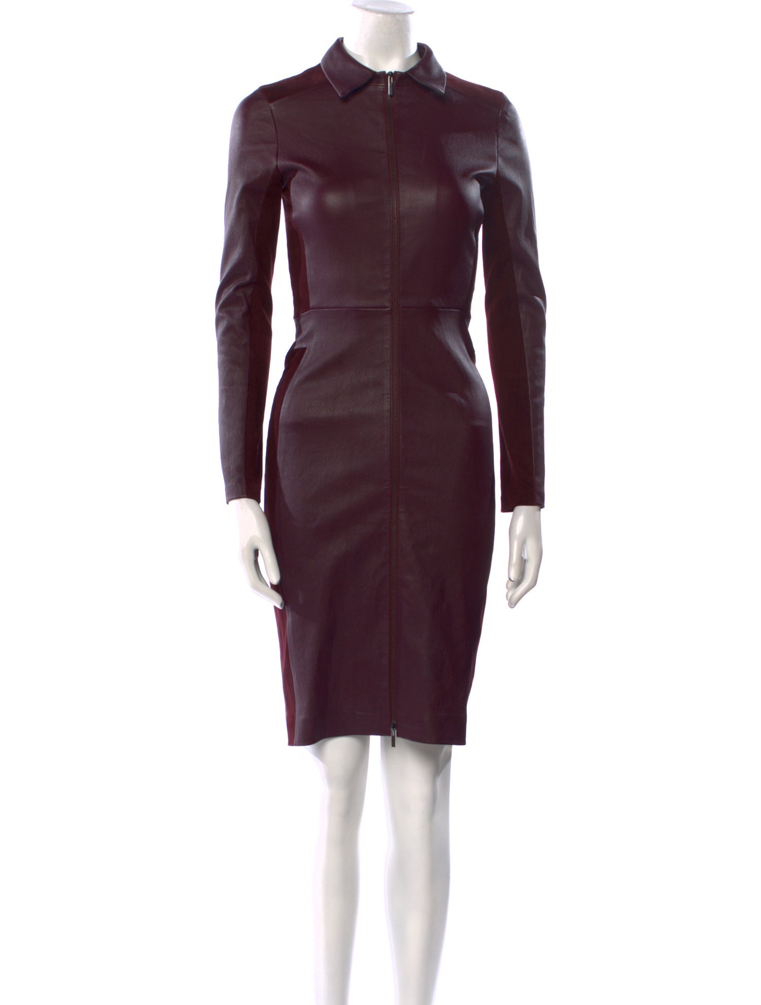 Maison Ullens Leather Knee-Length Dress