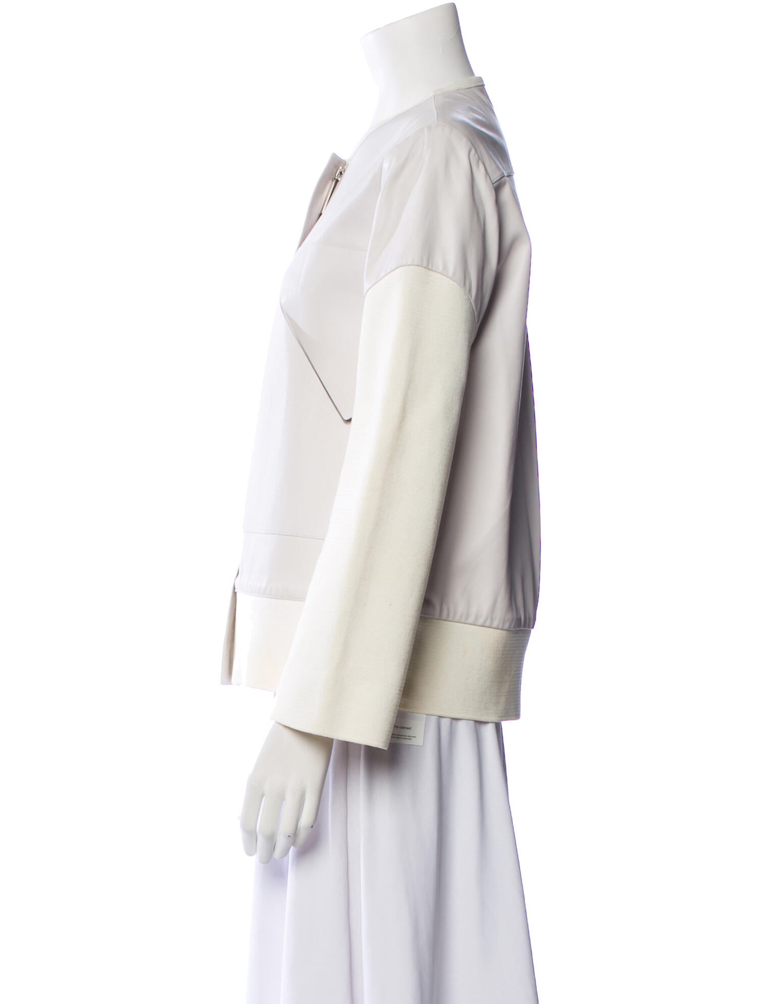 Maison Ullens Lamb Leather Colorblock Pattern Jacket