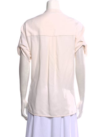 Maison Ullens Silk Mock Neck Button-Up Top