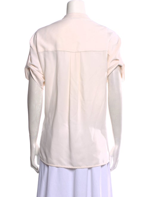 Maison Ullens Silk Mock Neck Button-Up Top