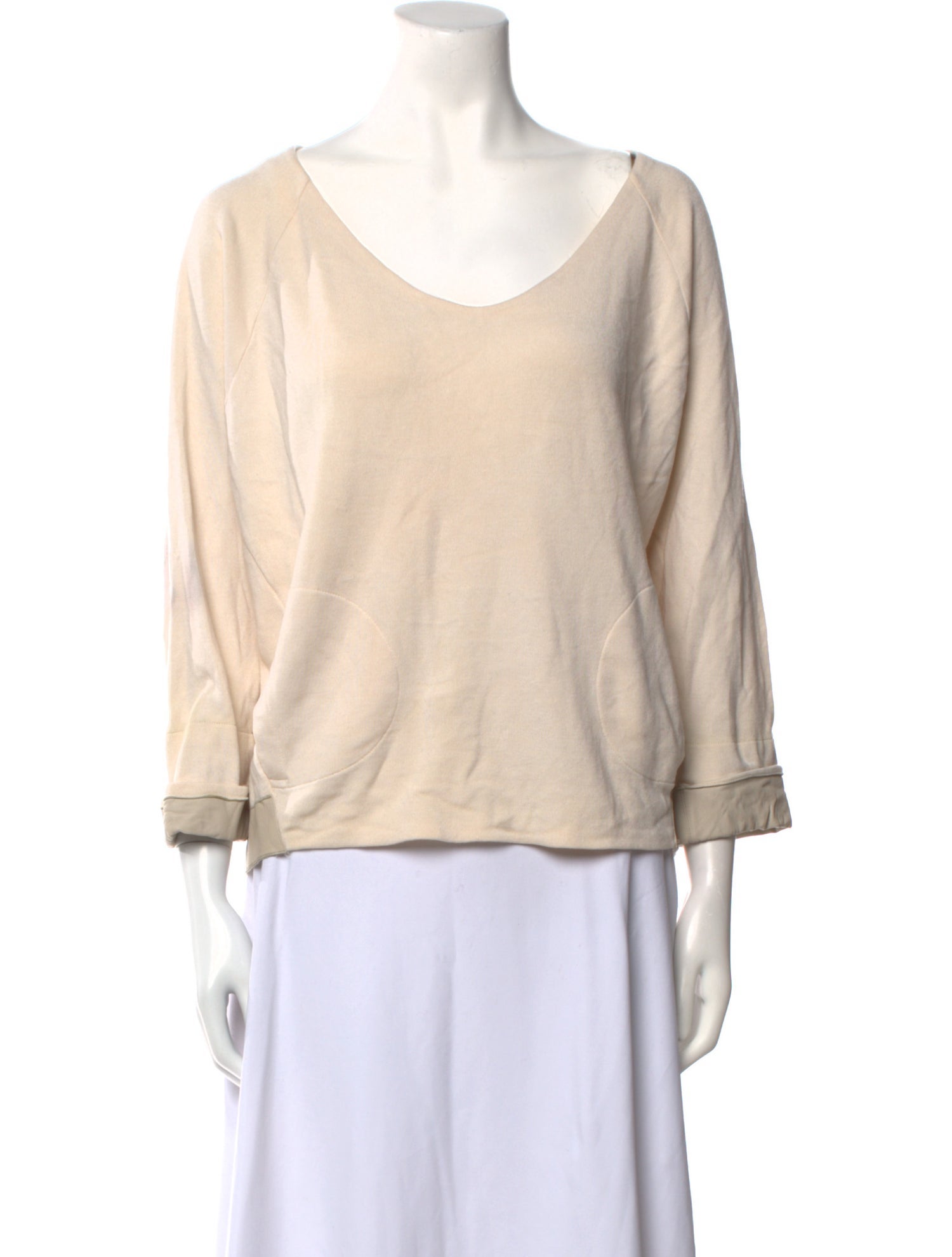 Maison Ullens Scoop Neck Three-Quarter Sleeve Top