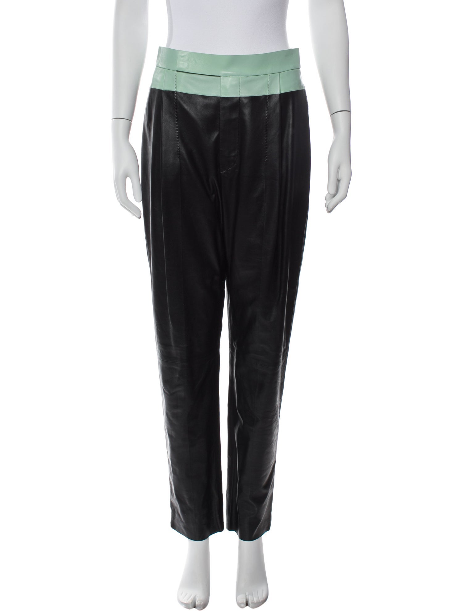 Maison Ullens Lamb Leather Straight Leg Pants