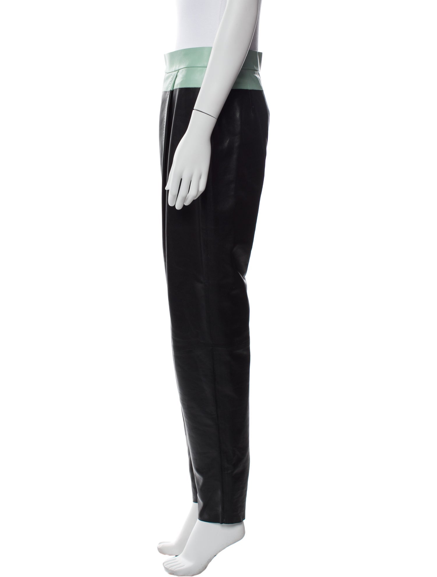 Maison Ullens Lamb Leather Straight Leg Pants