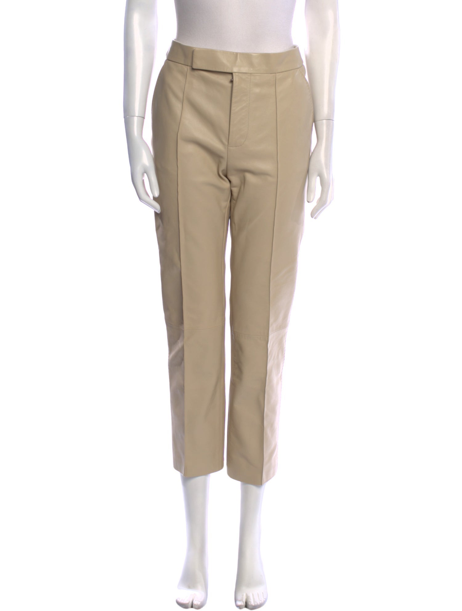 Maison Ullens Lamb Leather Straight Leg Pants