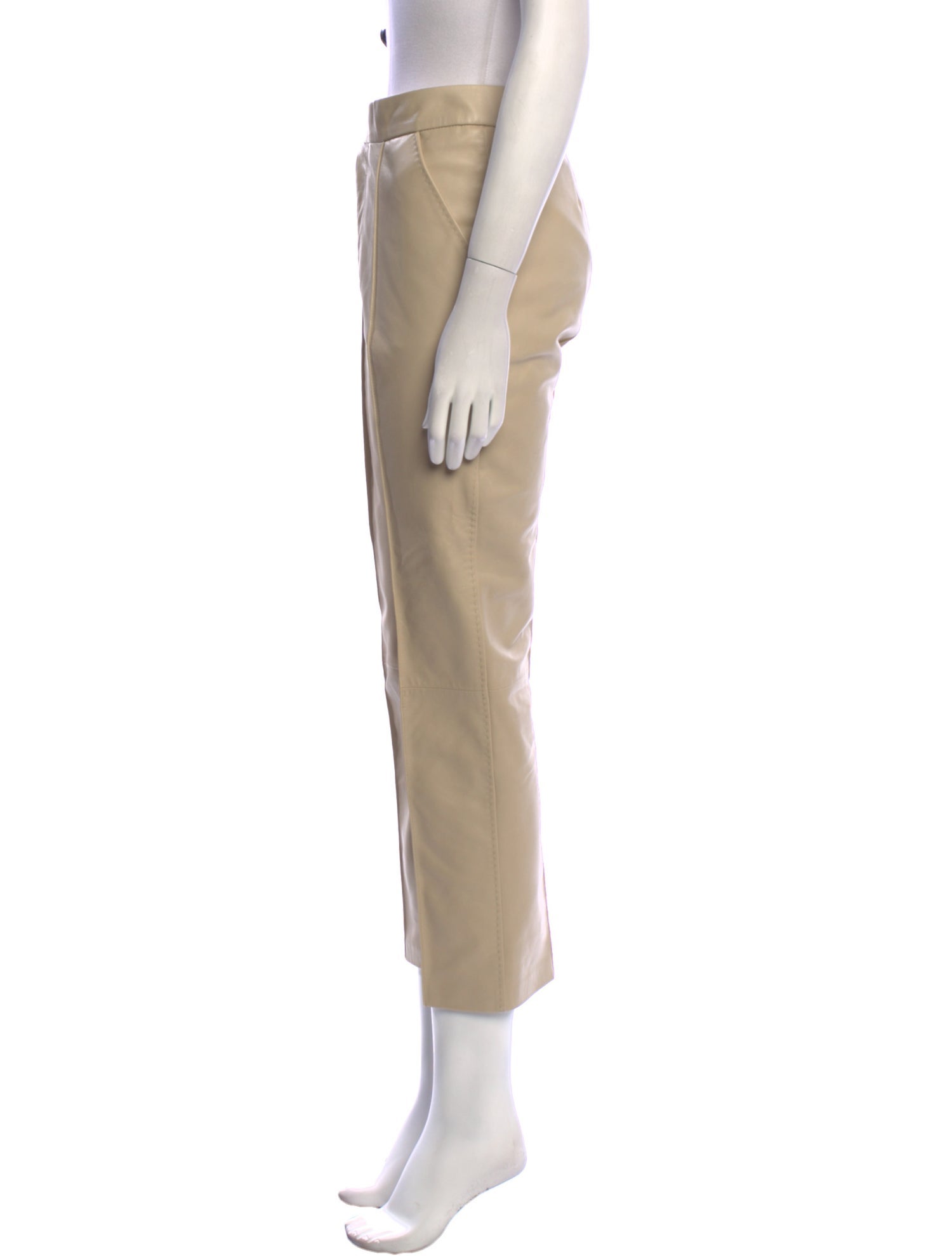 Maison Ullens Lamb Leather Straight Leg Pants