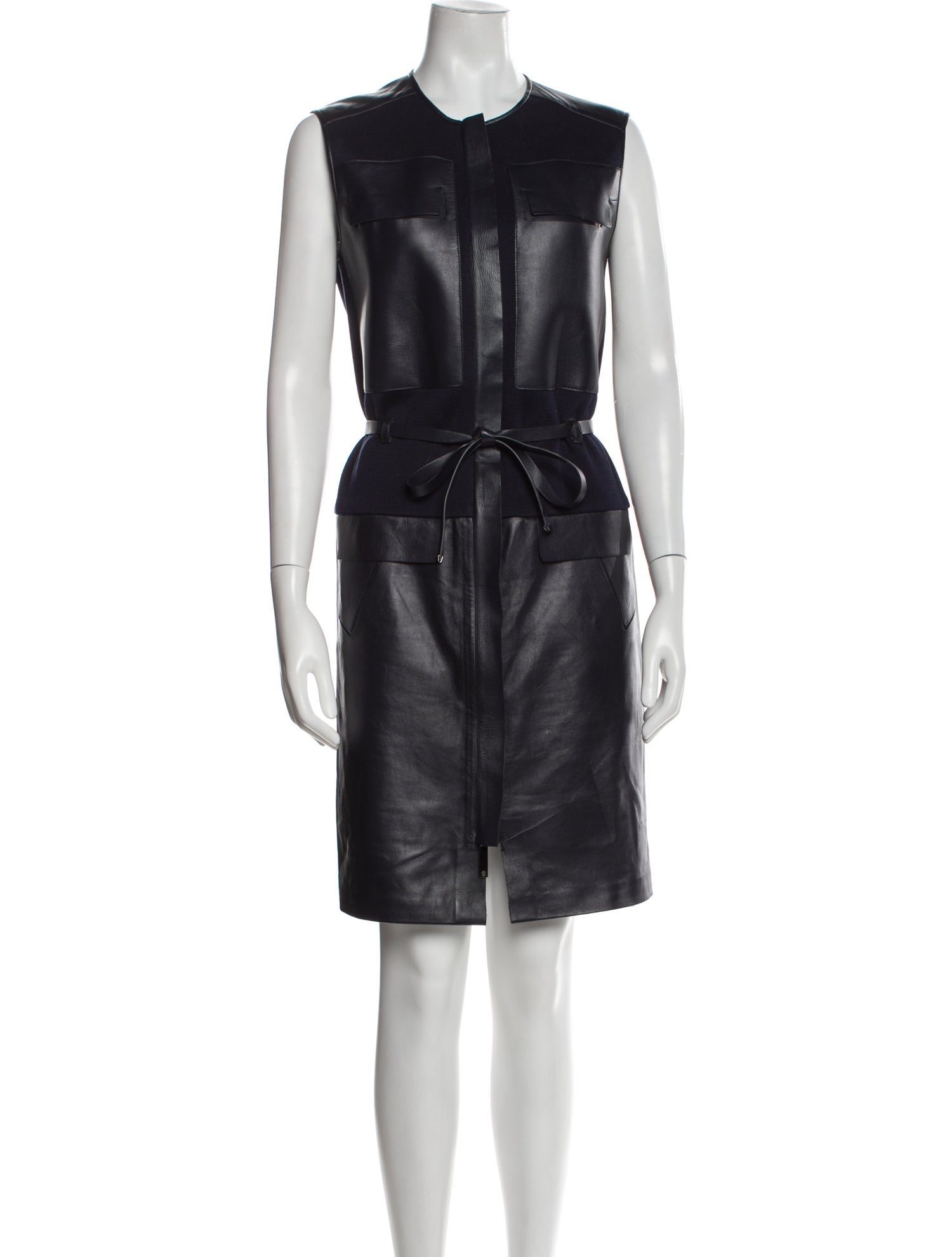 Maison Ullens Lamb Leather Knee-Length Dress