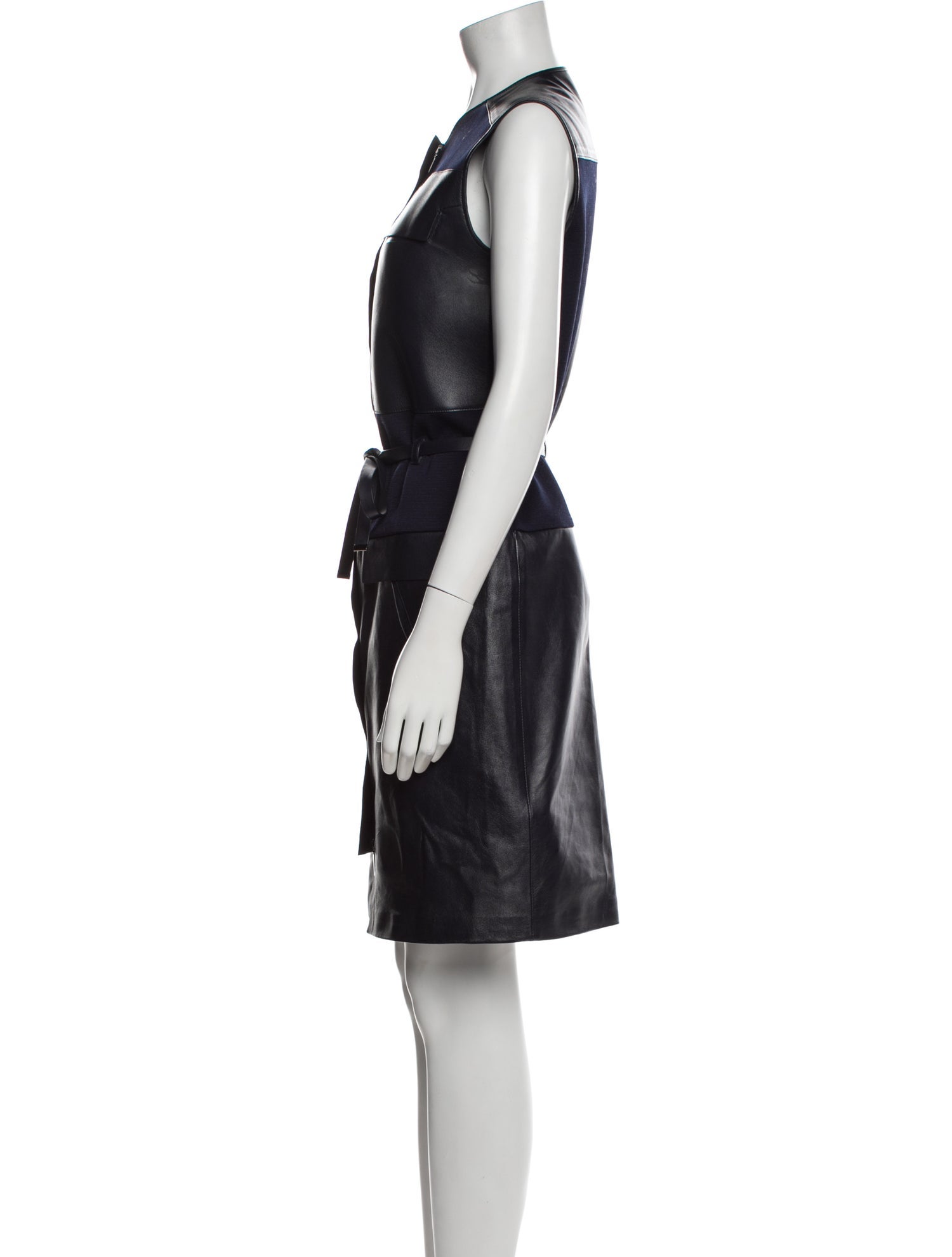 Maison Ullens Lamb Leather Knee-Length Dress