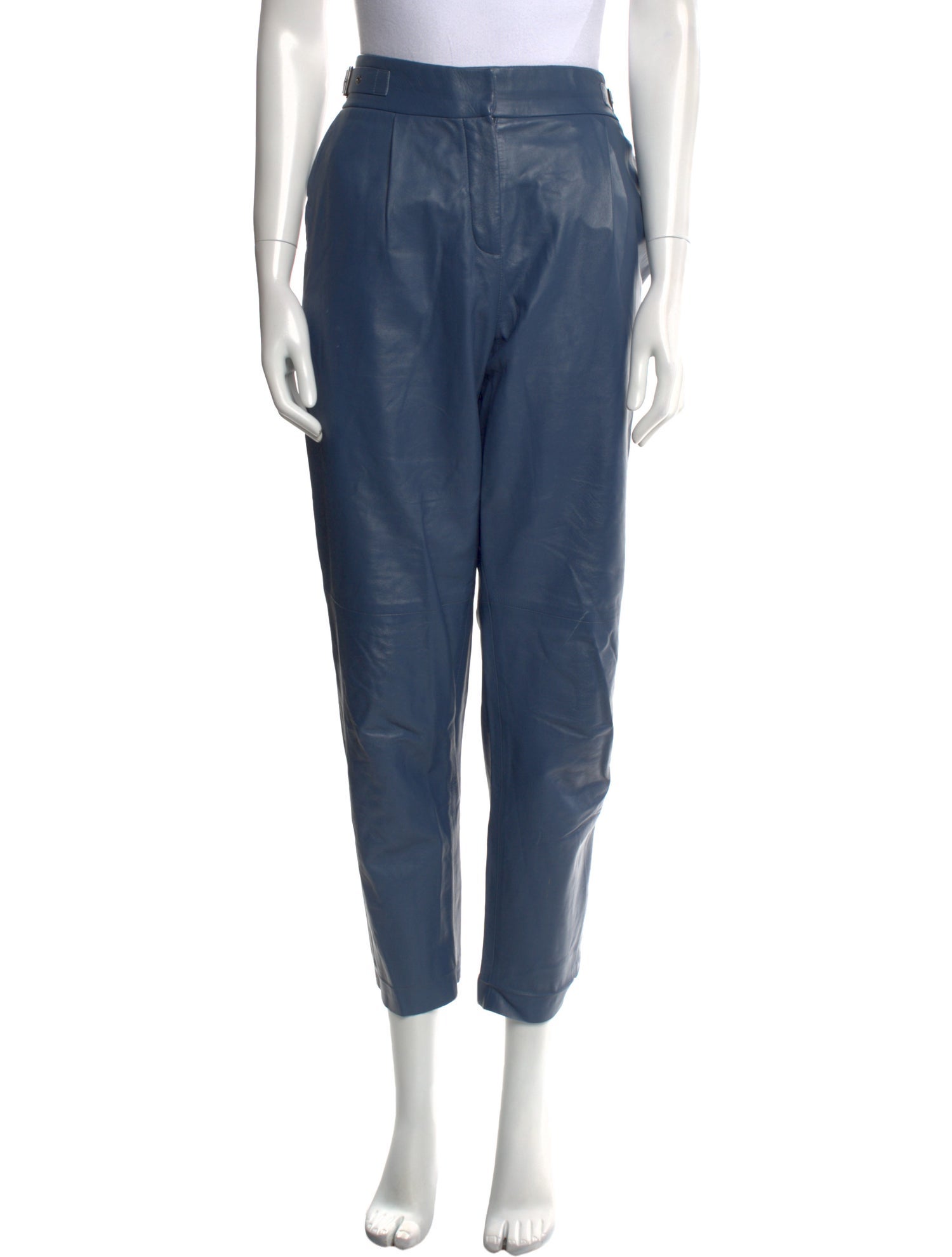 Maison Ullens Lamb Leather Straight Leg Pants