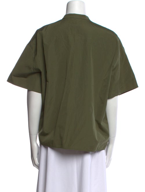 Maison Ullens Mock Neck Short Sleeve Blouse