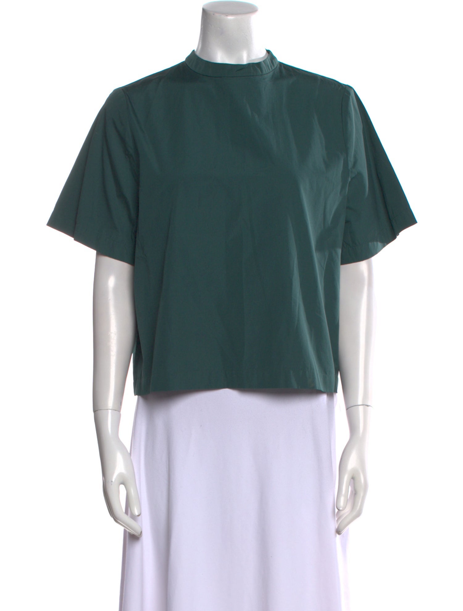 Maison Ullens Mock Neck Short Sleeve Blouse