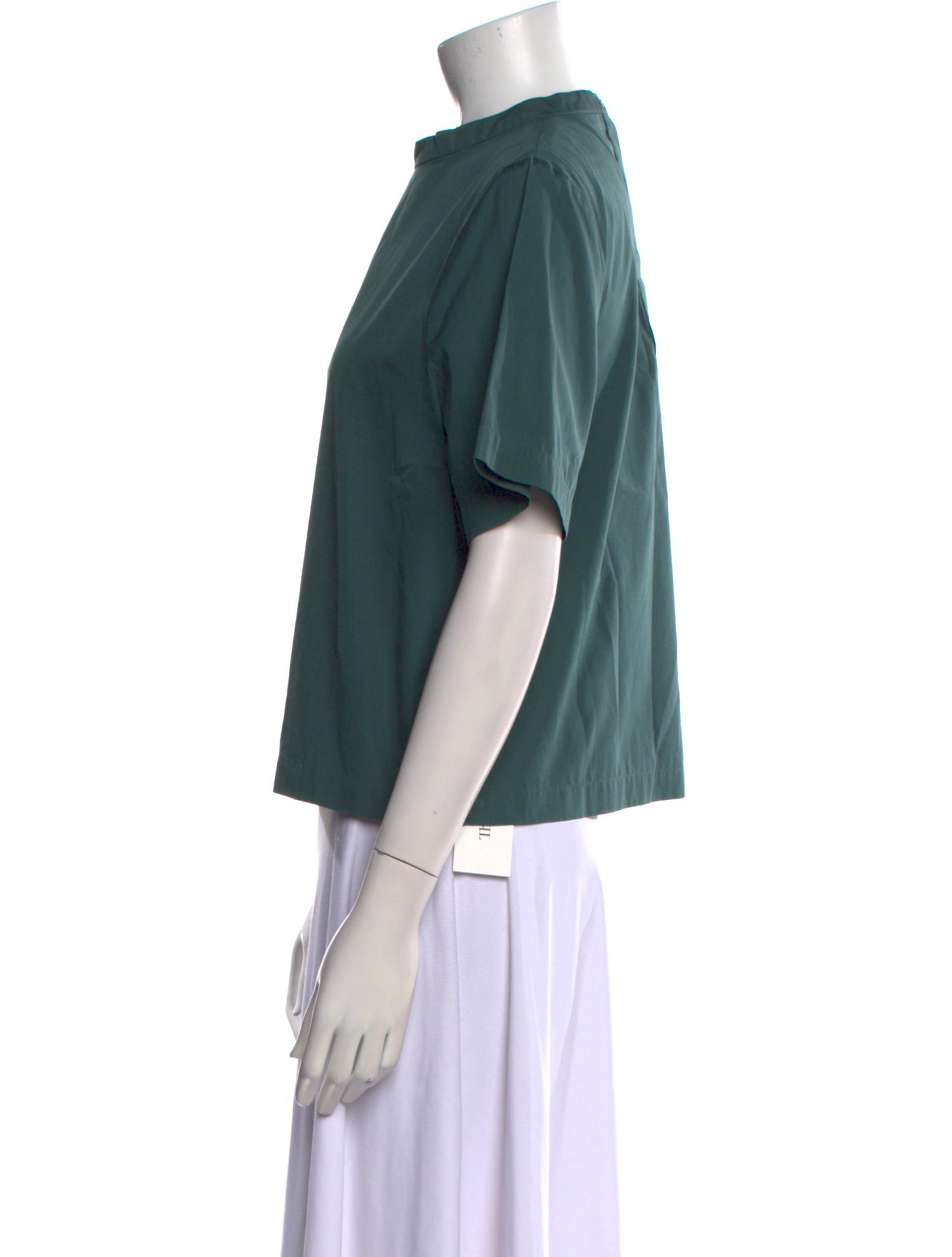 Maison Ullens Mock Neck Short Sleeve Blouse