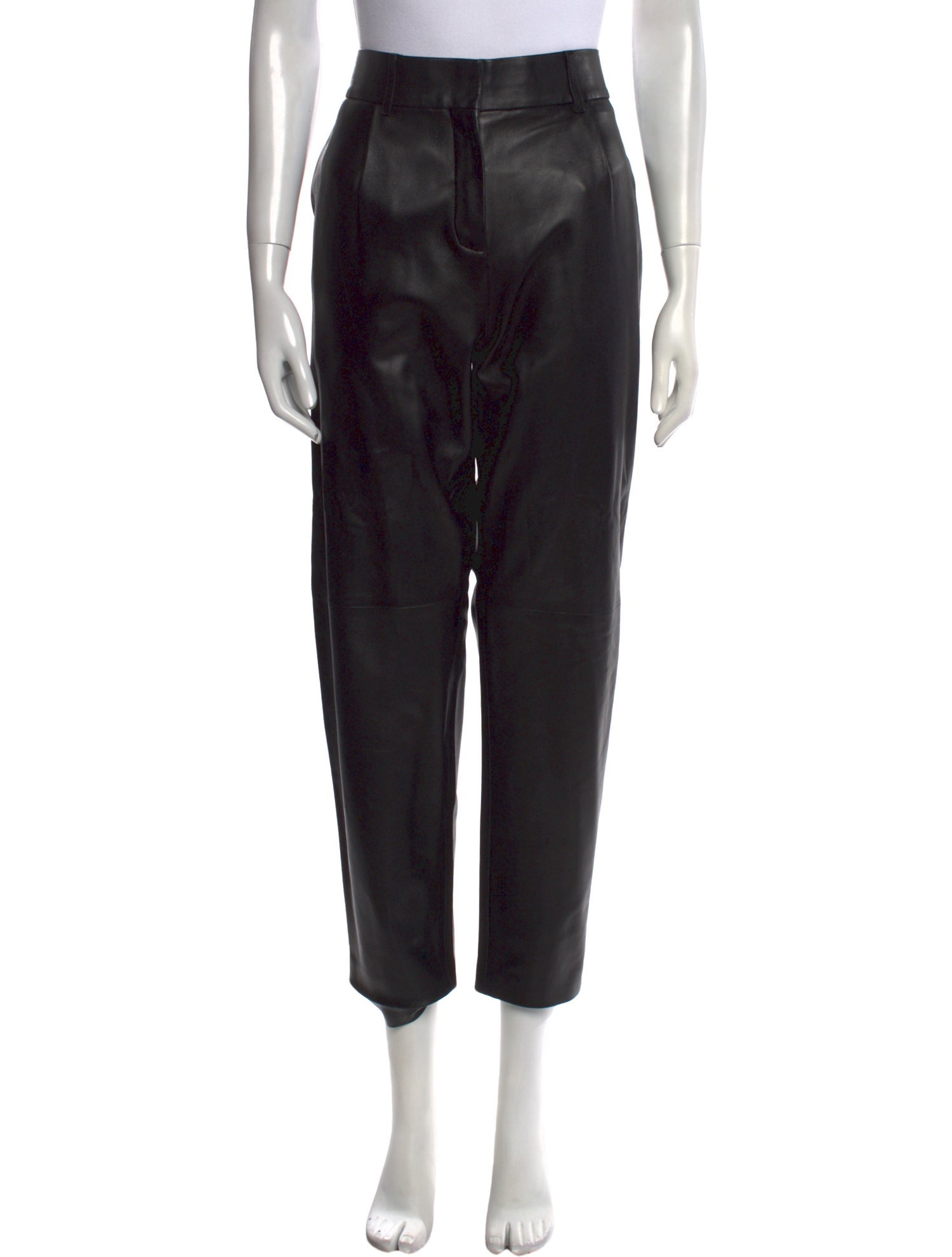 Maison Ullens Lamb Leather Straight Leg Pants