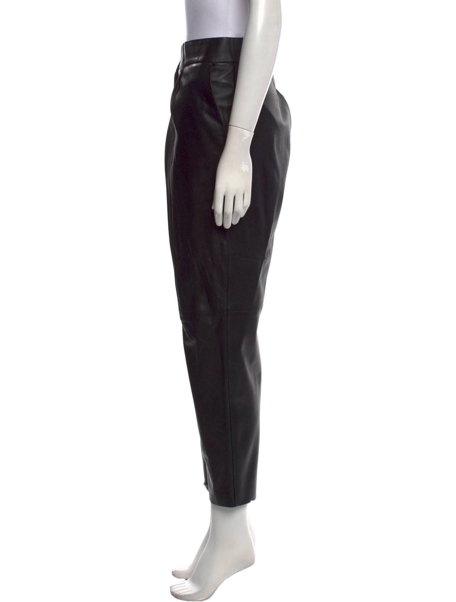 Maison Ullens Lamb Leather Straight Leg Pants