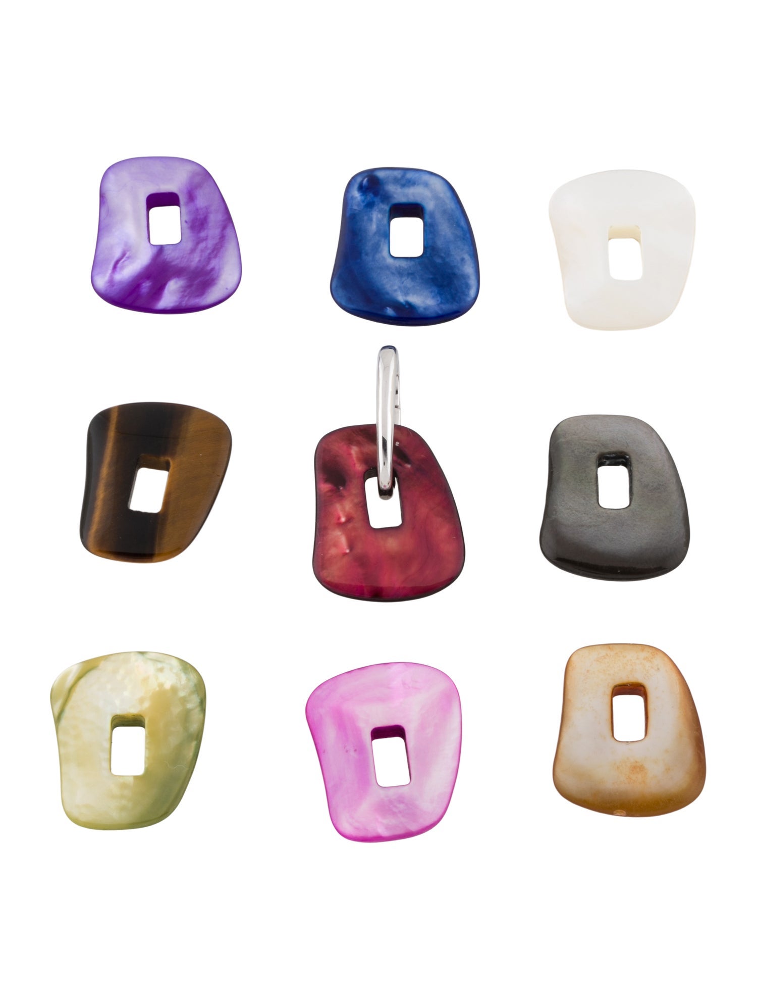 Mattioli 18K Dyed Mother-of-Pearl & Tiger's Eye Quartz Small Puzzle Pendant Set