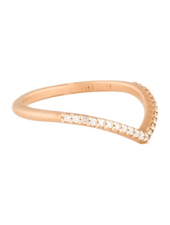 Megan Thorne 14K Diamond Slender V Guard Band
